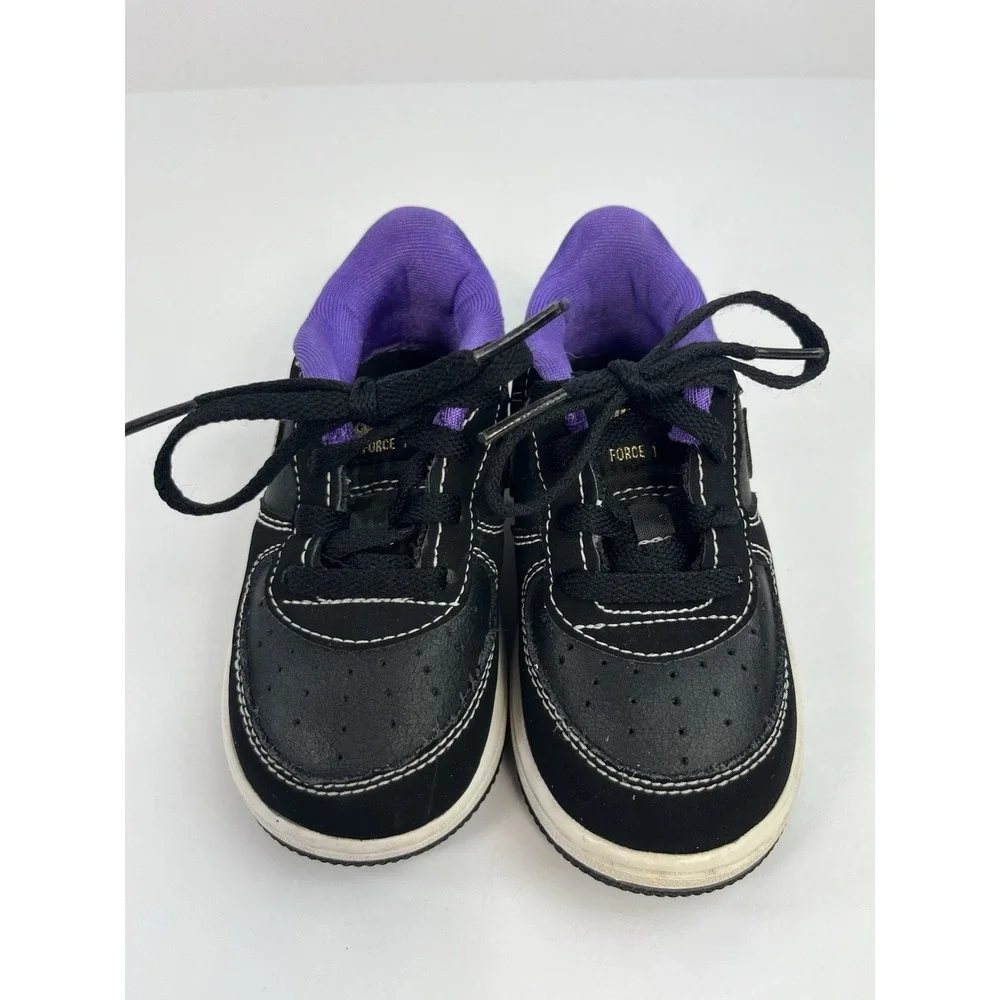 Nike Air Force 1 LV8 'Cracked Black White' Toddler Size 7C Shoes DQ0550-001